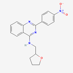 2-(4-nitrophenyl)-N-(2-oxolanylmethyl)-4-quinazolinamine