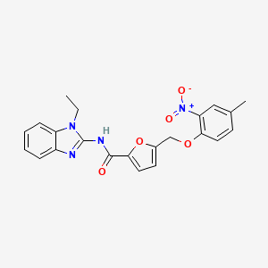 N-(1-ethyl-2-benzimidazolyl)-5-[(4-methyl-2-nitrophenoxy)methyl]-2-furancarboxamide