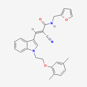 2-Cyano-3-{1-[2-(2,5-dimethyl-phenoxy)-ethyl]-1H-indol-3-yl}-N-furan-2-ylmethyl-acrylamide