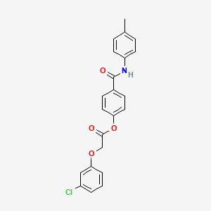 molecular formula C22H18ClNO4 B1225916 2-(3-Chlorophenoxy)acetic acid [4-[(4-methylanilino)-oxomethyl]phenyl] ester 