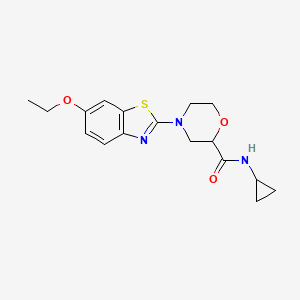 molecular formula C17H21N3O3S B12259165 N-cyclopropyl-4-(6-ethoxy-1,3-benzothiazol-2-yl)morpholine-2-carboxamide 