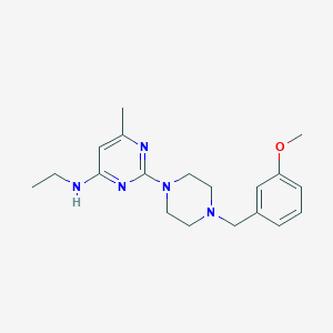 molecular formula C19H27N5O B12259183 N-ethyl-2-{4-[(3-methoxyphenyl)methyl]piperazin-1-yl}-6-methylpyrimidin-4-amine 