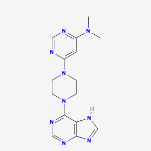 molecular formula C15H19N9 B12259200 N,N-dimethyl-6-[4-(9H-purin-6-yl)piperazin-1-yl]pyrimidin-4-amine 