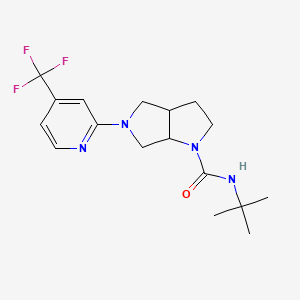 molecular formula C17H23F3N4O B12259208 N-tert-butyl-5-[4-(trifluoromethyl)pyridin-2-yl]-octahydropyrrolo[3,4-b]pyrrole-1-carboxamide 