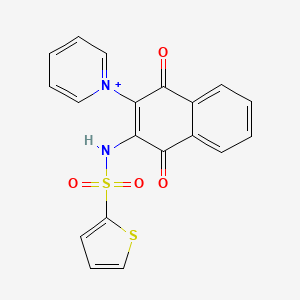 molecular formula C19H13N2O4S2+ B1225924 N-[1,4-dioxo-3-(1-pyridin-1-iumyl)-2-naphthalenyl]-2-thiophenesulfonamide 