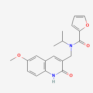 molecular formula C19H20N2O4 B1225929 N-[(6-methoxy-2-oxo-1H-quinolin-3-yl)methyl]-N-propan-2-yl-2-furancarboxamide 