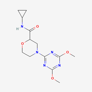 molecular formula C13H19N5O4 B12259337 N-cyclopropyl-4-(4,6-dimethoxy-1,3,5-triazin-2-yl)morpholine-2-carboxamide 