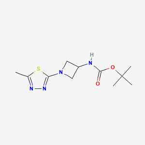 molecular formula C11H18N4O2S B12259350 tert-butyl N-[1-(5-methyl-1,3,4-thiadiazol-2-yl)azetidin-3-yl]carbamate 