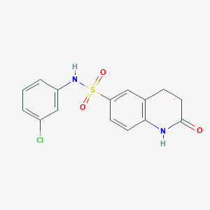 molecular formula C15H13ClN2O3S B1225950 N-(3-氯苯基)-2-氧代-3,4-二氢-1H-喹啉-6-磺酰胺 