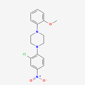 molecular formula C17H18ClN3O3 B1225962 1-(2-Chloro-4-nitrophenyl)-4-(2-methoxyphenyl)piperazine 