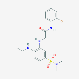 molecular formula C18H23BrN4O3S B1225963 N-(2-bromophenyl)-2-[5-(dimethylsulfamoyl)-2-(ethylamino)anilino]acetamide 