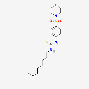 molecular formula C20H33N3O3S2 B1225964 1-(7-Methyloctyl)-3-[4-(4-morpholinylsulfonyl)phenyl]thiourea 