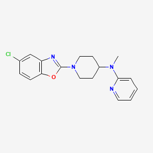 molecular formula C18H19ClN4O B12259659 N-[1-(5-chloro-1,3-benzoxazol-2-yl)piperidin-4-yl]-N-methylpyridin-2-amine 