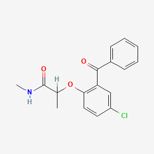 molecular formula C17H16ClNO3 B1225967 2-(2-Benzoyl-4-chlorophenoxy)-N-methylpropionamide CAS No. 94922-81-3