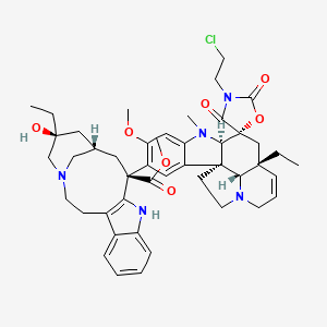 methyl (13S,15S,17S)-13-[(1'R,5R,9'R,12'R,19'S)-3-(2-chloroethyl)-12'-ethyl-5'-methoxy-8'-methyl-2,4-dioxospiro[1,3-oxazolidine-5,10'-8,16-diazapentacyclo[10.6.1.01,9.02,7.016,19]nonadeca-2,4,6,13-tetraene]-4'-yl]-17-ethyl-17-hydroxy-1,11-diazatetracyclo[13.3.1.04,12.05,10]nonadeca-4(12),5,7,9-tetraene-13-carboxylate
