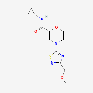 molecular formula C12H18N4O3S B12259739 N-cyclopropyl-4-[3-(methoxymethyl)-1,2,4-thiadiazol-5-yl]morpholine-2-carboxamide 