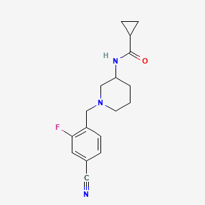 molecular formula C17H20FN3O B12259783 N-{1-[(4-cyano-2-fluorophenyl)methyl]piperidin-3-yl}cyclopropanecarboxamide 