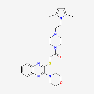 2-[(2-{4-[2-(2,5-dimethyl-1H-pyrrol-1-yl)ethyl]piperazin-1-yl}-2-oxoethyl)thio]-3-morpholin-4-ylquinoxaline