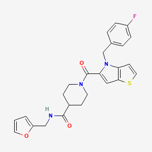 1-[[4-[(4-fluorophenyl)methyl]-5-thieno[3,2-b]pyrrolyl]-oxomethyl]-N-(2-furanylmethyl)-4-piperidinecarboxamide
