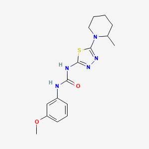 molecular formula C16H21N5O2S B1225996 1-(3-Methoxyphenyl)-3-[5-(2-methyl-1-piperidinyl)-1,3,4-thiadiazol-2-yl]urea 