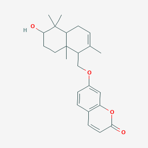 molecular formula C24H30O4 B1225998 (3'alpha,5'alpha,9'xi,10'beta)-O-(3-Hydroxy-7-drimen-11-yl)umbelliferone 