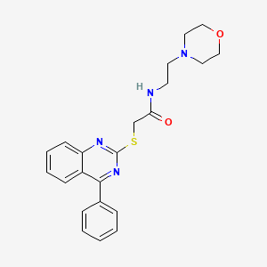 molecular formula C22H24N4O2S B12260010 N-[2-(morpholin-4-yl)ethyl]-2-[(4-phenylquinazolin-2-yl)sulfanyl]acetamide 