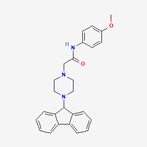 molecular formula C26H27N3O2 B1226004 2-[4-(9H-fluoren-9-yl)-1-piperazinyl]-N-(4-methoxyphenyl)acetamide 