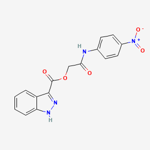 molecular formula C16H12N4O5 B1226006 1H-吲唑-3-羧酸[2-(4-硝基苯胺)-2-氧代乙基]酯 