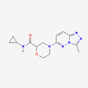 molecular formula C14H18N6O2 B12260064 N-cyclopropyl-4-{3-methyl-[1,2,4]triazolo[4,3-b]pyridazin-6-yl}morpholine-2-carboxamide 