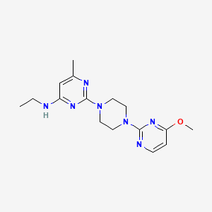 molecular formula C16H23N7O B12260121 N-ethyl-2-[4-(4-methoxypyrimidin-2-yl)piperazin-1-yl]-6-methylpyrimidin-4-amine 