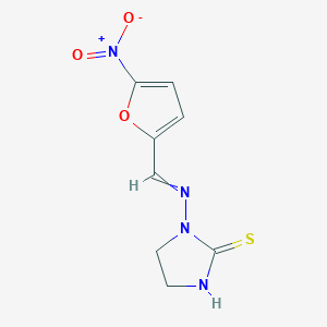 molecular formula C8H8N4O3S B1226014 1-[(5-Nitrofuran-2-yl)methylideneamino]imidazolidine-2-thione 
