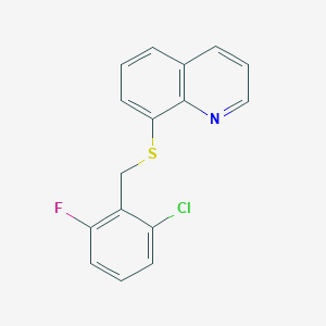 molecular formula C16H11ClFNS B12260169 8-[(2-Chloro-6-fluorobenzyl)sulfanyl]quinoline CAS No. 452292-07-8