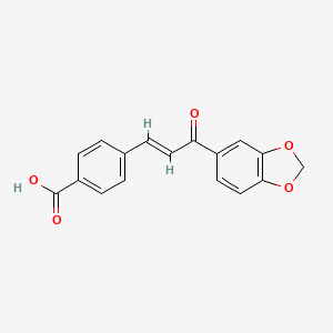 molecular formula C17H12O5 B12260170 (E)-4-(3-(Benzo[d][1,3]dioxol-5-yl)-3-oxoprop-1-en-1-yl)benzoic acid 