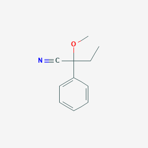 molecular formula C11H13NO B12260187 2-Methoxy-2-phenylbutanenitrile 
