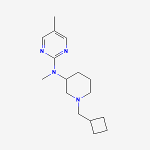 molecular formula C16H26N4 B12260249 N-[1-(cyclobutylmethyl)piperidin-3-yl]-N,5-dimethylpyrimidin-2-amine 