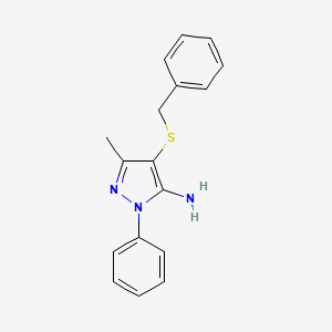 molecular formula C17H17N3S B1226027 1-Phenyl-3-methyl-4-benzylthio-5-aminopyrazole CAS No. 32585-83-4