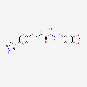 molecular formula C22H22N4O4 B12260273 N-[(2H-1,3-benzodioxol-5-yl)methyl]-N'-{2-[4-(1-methyl-1H-pyrazol-4-yl)phenyl]ethyl}ethanediamide 