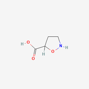 molecular formula C4H7NO3 B1226028 1,2-oxazolidine-5-carboxylic acid CAS No. 36839-09-5
