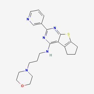 N-[3-(4-morpholinyl)propyl]-3-(3-pyridinyl)-7,8-dihydro-6H-cyclopenta[4,5]thieno[1,2-c]pyrimidin-1-amine