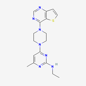 molecular formula C17H21N7S B12260309 N-ethyl-4-methyl-6-(4-{thieno[3,2-d]pyrimidin-4-yl}piperazin-1-yl)pyrimidin-2-amine 