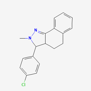 molecular formula C18H17ClN2 B1226035 3-(4-Chlorophenyl)-2-methyl-3,3a,4,5-tetrahydrobenzo[g]indazole 
