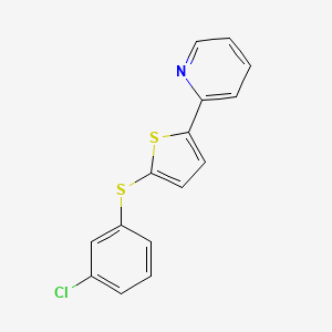 molecular formula C15H10ClNS2 B1226037 2-[5-[(3-Chlorophenyl)thio]-2-thiophenyl]pyridine 