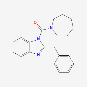molecular formula C21H23N3O B1226039 1-Azepanyl-[2-(phenylmethyl)-1-benzimidazolyl]methanone 