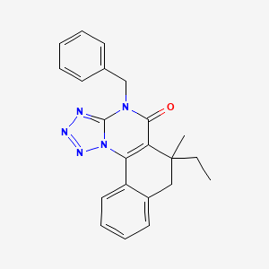 molecular formula C22H21N5O B1226040 4-benzyl-6-ethyl-6-methyl-6,7-dihydrobenzo[h]tetrazolo[1,5-a]quinazolin-5(4H)-one 