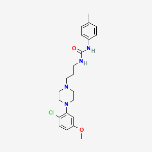 molecular formula C22H29ClN4O2 B1226041 1-[3-[4-(2-Chloro-5-methoxyphenyl)-1-piperazinyl]propyl]-3-(4-methylphenyl)urea 
