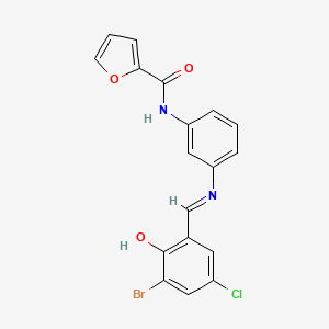 N-[3-[(5-bromo-3-chloro-6-oxo-1-cyclohexa-2,4-dienylidene)methylamino]phenyl]-2-furancarboxamide