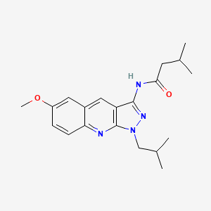 N-[6-methoxy-1-(2-methylpropyl)-3-pyrazolo[3,4-b]quinolinyl]-3-methylbutanamide