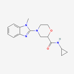 molecular formula C16H20N4O2 B12260520 N-cyclopropyl-4-(1-methyl-1H-1,3-benzodiazol-2-yl)morpholine-2-carboxamide 