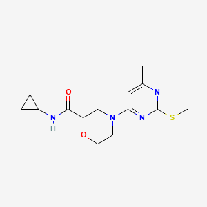 molecular formula C14H20N4O2S B12260524 N-cyclopropyl-4-[6-methyl-2-(methylsulfanyl)pyrimidin-4-yl]morpholine-2-carboxamide 