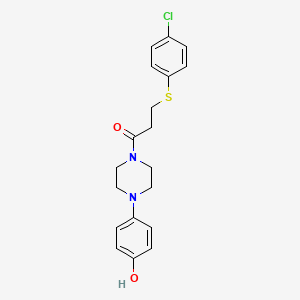 molecular formula C19H21ClN2O2S B1226054 3-[(4-Chlorophenyl)thio]-1-[4-(4-hydroxyphenyl)-1-piperazinyl]-1-propanone 